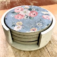Handgemachte Beton Blumen Untersetzer Set/Geschenk Wohnkultur von SaltAndSeaPottery