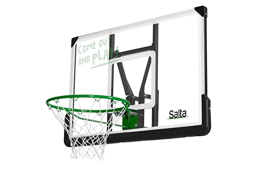 Salta Center - Basketballbrett Wandmontage - Basketballkorb mit Dunkring - für Kinder und Erwachsene - Outdoor - Schwarz von Salta
