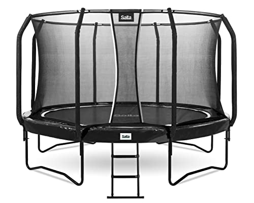 Salta First Class - Trampolin mit Sicherheitsnetz und Leiter - Rund - ⌀ 251/305/366/427/487 cm - Schwarz/Grün (Schwarz, 427) von Salta