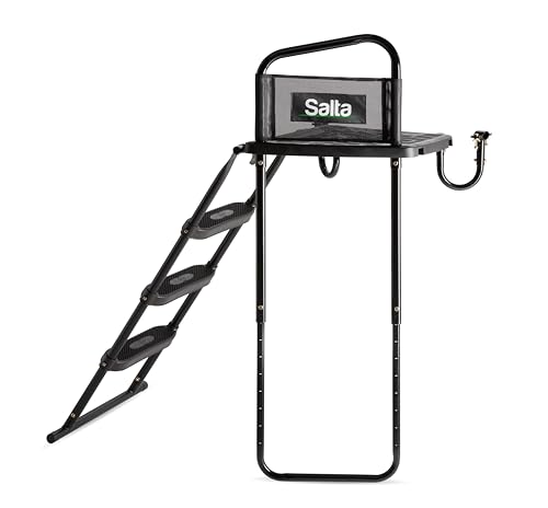Salta - Hochwertige Verstellbar Trampolin Plattform + Leiter L - 83 bis 93 cm - Schwarz von Salta