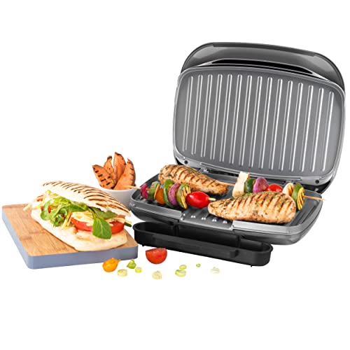 Salter EK4366 Cosmos electro Gesundheitsgrill, Tischgrill elektrogrill 1000W, mini grill-elektrisch, Antihaftbeschichtung, abnehmbare Tropfschale, Fleisch, Gemüse, Paninis, steak grill von SALTER