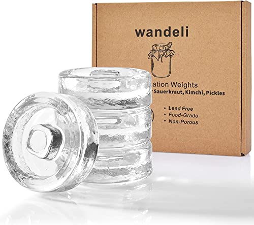 Wandeli 4pack/Set Fermentation Steinglas Gewichte Pickle Kimchi für breite Mundgefäße von wandeli