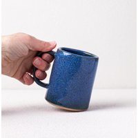 Gerader Becher in Blau - 10 Unzen Kleiner Gerader Handgemachter Keramikbecher Salz Der Erde Öffner von SaltoftheEarthNC