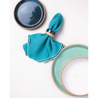 Gold Serviettenring - Türkis Keramik Serviettenringe Handgefertigte von SaltoftheEarthNC