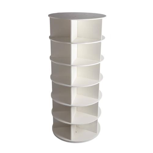 Saluaqui 360 ° Rotierender Schuhregal -Turm - Multifunktional Revolvierender Speicherorganisator mit 6 Schichten Platz Sparsamer Schuhschulenausstellungsständer für Eingang, Flur, Wohnzimmer in (6 von Saluaqui