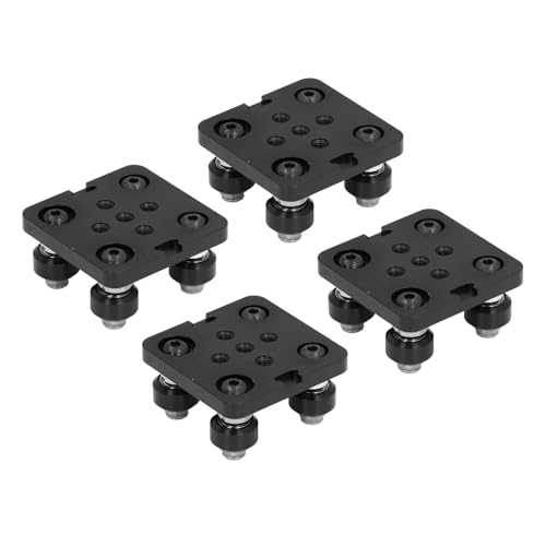 Saluaqui CNC V Radplatte Set von 4 - Aluminiumlegierung Kleiner V -Rillen Stangenplatten für 3D Druckerteile und 2020 Schlitztrusionen Schwarz von Saluaqui