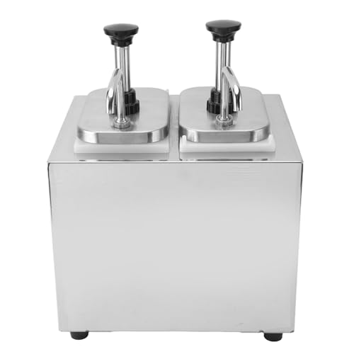 Saluaqui Doppelkopf Elektrischer Nacho -Käsespender mit Pumpe, Rostfreier Saucenwärmer aus Edelstahl, Halten Sie eine Optimale Temperatur für den Kommerziellen Gebrauch bei von Saluaqui