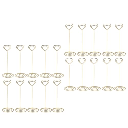 Saluaqui Elegante Eisen -Tischnummer -Halter für Hochzeiten und Veranstaltungen 12 Cm Gold Decorative Photo & Note Stands, 20pcs Set, Gut für Partys (GOLD) von Saluaqui
