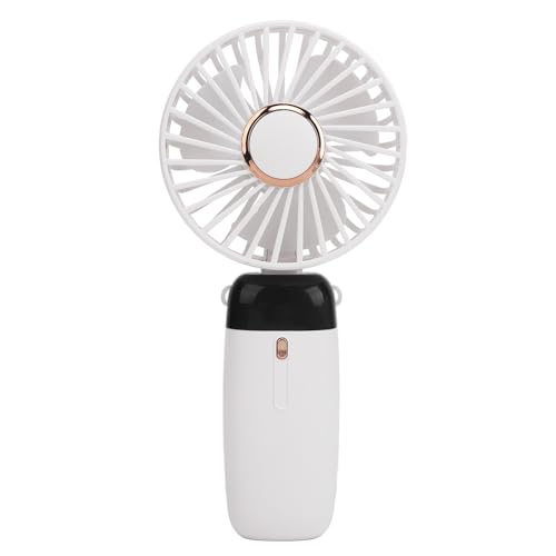 Saluaqui Faltbarer Handheld USB -Ladefächer - 5 Gang Tragbarer Mini Lüfter mit Lanyard & Basis für Büro, Reisen, Outdoor, Blau (WHITE) von Saluaqui