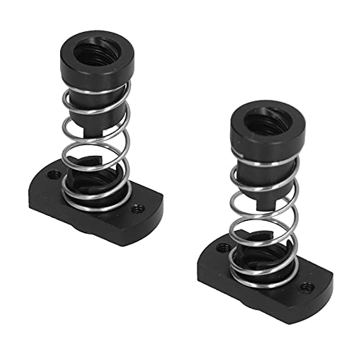 Saluaqui Fortgeschrittene Antibacklash -Federmutter -Set für 3D Drucker Hochpräziser POM 8mm Blei für T8 Gewindestange Elevent & Verbesserung der Leistung Schwarz Schwarz von Saluaqui