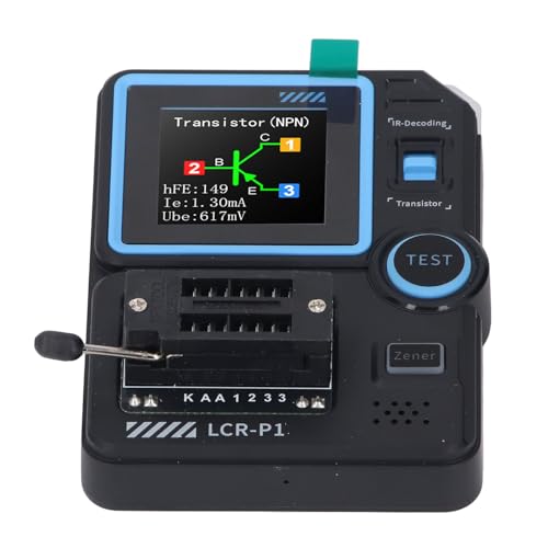 Saluaqui Hohe Genauigkeitsfarb -Screen -Transistor Tester mit Multifunktionaler Fähigkeit für Kondensator und Widerstandsmessung Tragbarer Halbleitermessgerät mit Infrarotdecodierung und von Saluaqui