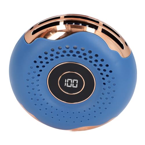 Saluaqui Innovative Blattlosen -Donut -Nacken Lüfter mit LED Display und Clamp/Holder für die Persönliche Kühlung | Tragbarer Wiederaufladbarer Mini Lüfter in Blau (BLUE) von Saluaqui