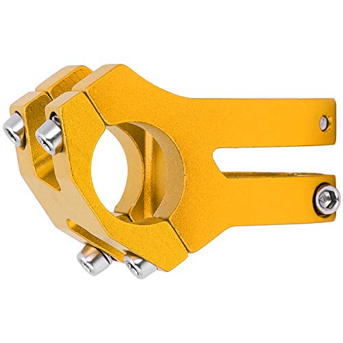 Saluaqui Lunje Bike -Lenker Kurzstamm Riser mit 25,4 X 35 Mm Hohlen Aluminiumlegierung für Straßenfahrräder, Fixie, Mountainbikes, BMX - Rot Sandstrahlung (Gold) von Saluaqui