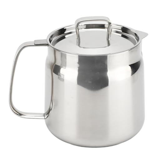 Saluaqui Multifunktional 304 Edelstahlöl -Ölfiltertopf für Küche - 2L Speckfettbehälter mit Frittiernetz und Ergonomischem Griff (1.5L) von Saluaqui
