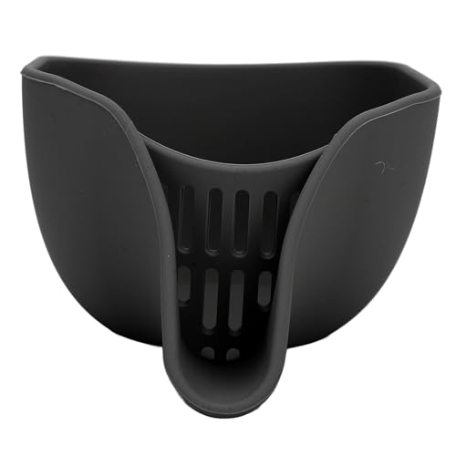 Saluaqui Multifunktionswasserfilterkorb mit Effizienter Entwässerung und Ausstrich, Verdickter Silikonabflusskorb für Obst und Gemüse in Grau (BLACK) von Saluaqui