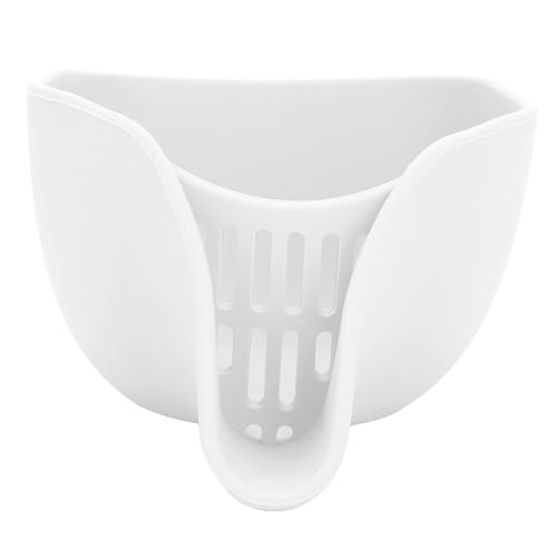 Saluaqui Multifunktionswasserfilterkorb mit Effizienter Entwässerung und Ausstrich, Verdickter Silikonabflusskorb für Obst und Gemüse in Grau (WHITE) von Saluaqui