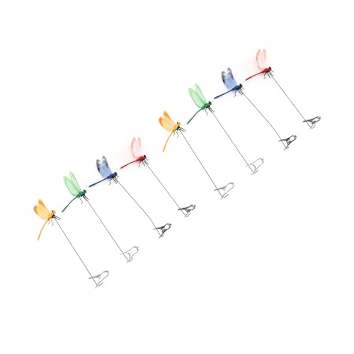 Saluaqui Realistische 3D Gefälschte Drachenfly Clamp/Holder wasserdichte Outdoor - 8pcs | Garten Dekorative Clips | Lebendige Farben für Home & Terrasse Ornamente | Haltbares PVC -Material von Saluaqui