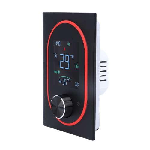 Saluaqui Smart Color Thermostat mit Programmierbarem LCD -Touchscreen und Knopfsteuer für Elektroheizungen - App Fernbedienung für Zuhause, Hotel, Büro, AC 95V 240V, Weiß (#2) von Saluaqui