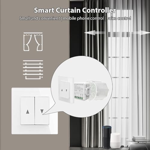 Saluaqui Smart Curtain Controller mit -App und WLAN -Fähigkeit für die Automatisierung von Heim und Büro Voice Control Support Kompatibel mit Gemeinsamen Geräten und Intelligenter Timing Funktion von Saluaqui
