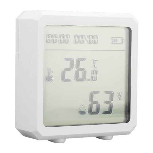 Saluaqui Smart WiFi -Temperaturfeuchtigkeitsmonitor mit Sprachregelung und App -Warnungen für Zuhause und Gewächshaus Drahtloses Digitales Hygrometer mit LCD Display von Saluaqui