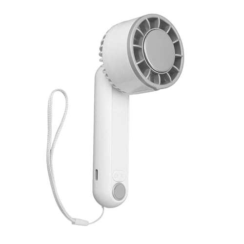 Saluaqui Tragbarer Handheld -Lüfter mit Ruhiger Motor -Technologie, 180 ° Faltbarer Mini Schreibtischlüfter, Wiederaufladbares Digital Display Kleiner Taschenlüfter in Weiß (WHITE) von Saluaqui