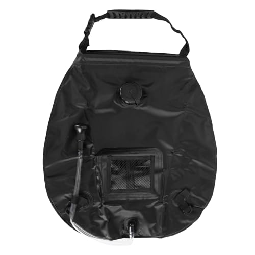 Saluaqui Tragbarer Solar -Duschbeutel mit Solarheizung und Rückenthermometer, 20 L Kapazität für Camping-, Wandern und Strandabenteuer Im Freien in Rot (Black) von Saluaqui