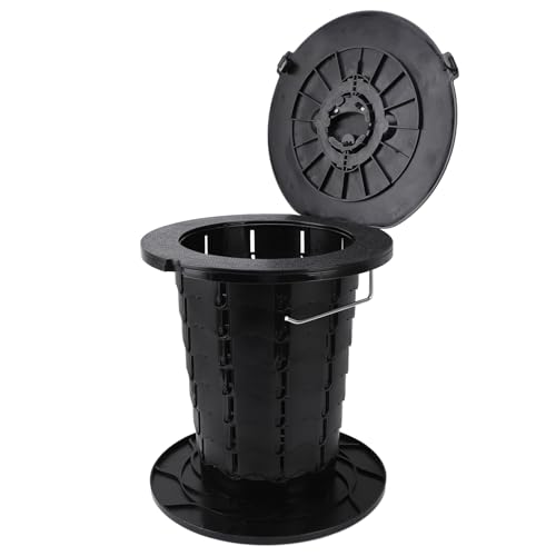 Saluaqui Versenkbare Tragbare Toilette mit Einstellbarer Höhe - Faltbares Reisetöpfchen für Camping, Erwachsene und - 7 Level Höhe, 330,7 Pfund Ladung, Schwarz, Schwarz Saluaqui Versenkbare Tragbare Toilette mit Einstellbarer Höhe - Faltbares Reisetöpfchen für Camping, Erwachsene und - 7 Level Höhe, 330,7 Pfund Ladung, Schwarz, Schwarz von Saluaqui