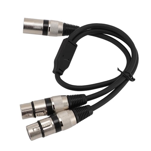 Saluaqui XLR -Splitterkabel 3 Pin Männlich Bis Zwei Weibliche Ausgewogene XLR Y Splitterkabel für Mikrofonmischerverstärker - 19,7 Zoll Schwarz Premium Rauschisolierung von Saluaqui