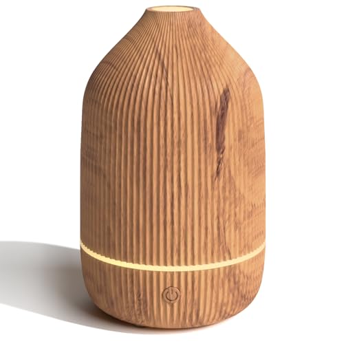 SALUBRITO Aroma Diffuser, 100ml Holzkorn Diffusor für ätherische Öle, Ultraschall Aromatherapie Diffuser, Kleiner Diffuser für Zuhause Büro Yoga, Geschenk für Frauen von Salubrito