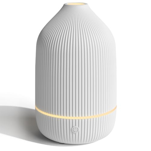 SALUBRITO Aroma Diffuser, 100ml Weiß Diffusor für ätherische Öle, Ultraschall Aromatherapie Diffuser, Kleiner Diffuser für Zuhause Büro Yoga, Geschenk für Frauen von Salubrito
