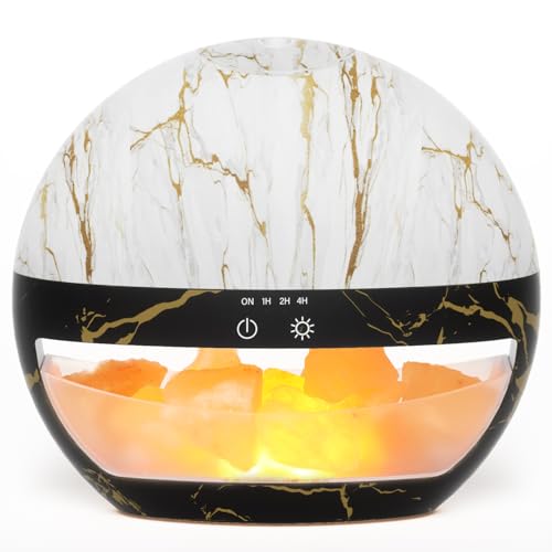 SALUBRITO Aroma Diffuser Salzlampe, Himalaya Salz Diffusor für Ätherische Öle, Ultraschall Aromatherapie Diffuser für Duftöl, Aroma Diffusor für Zuhause Büro Yoga, Geschenk für Frauen von Salubrito