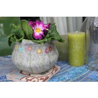 Dein Handgefilztes Osternest, Vase Für Deine Frühlingsboten, Osterdeko Oder Schale, Motiv Frühlingswiese Dein Handgefilztes Osternest, Vase Für Deine Frühlingsboten, Osterdeko Oder Schale, Motiv Frühlingswiese von SalueFilz