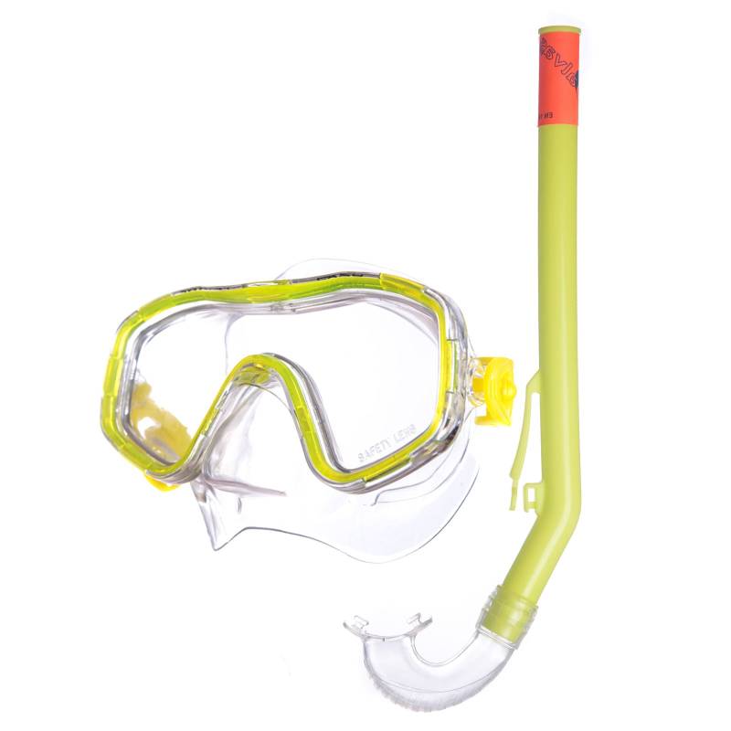 SALVAS Kinder Set Easy Tauchmaske + Schnorchel Taucher Maske Schwimm Brille-gelb von Salvas