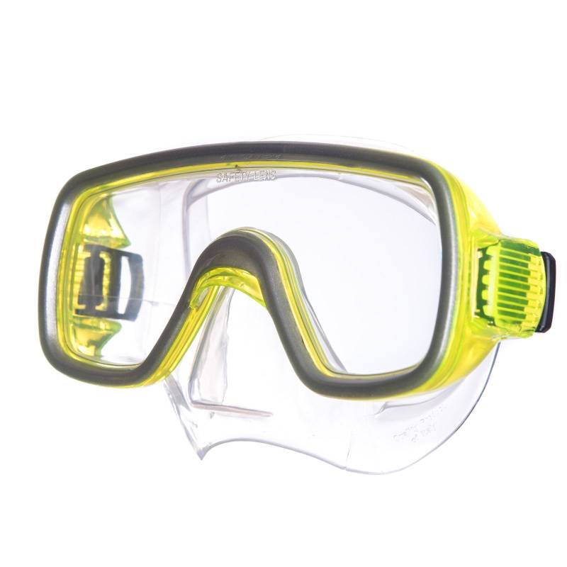 SALVAS Kinder Tauch Maske Geo Schnorchel Taucher Schwimm Brille Mit Nase Silikon-gelb von Salvas