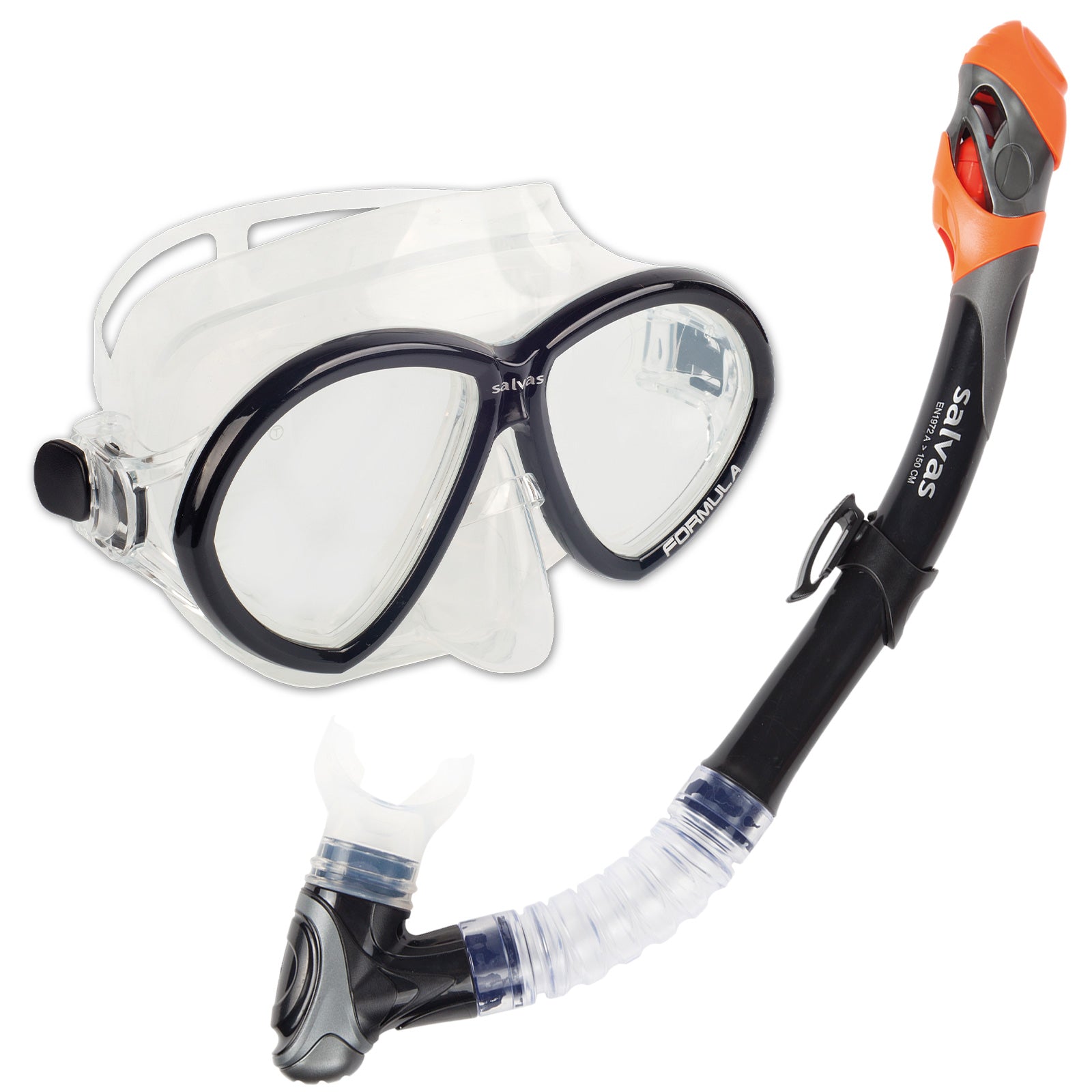 SALVAS Set Formula Tauch Maske + Schnorchel Taucher DryTop Anti Beschlag Silikon-schwarz SALVAS Set Formula Tauch Maske + Schnorchel Taucher DryTop Anti Beschlag Silikon-schwarz von Salvas