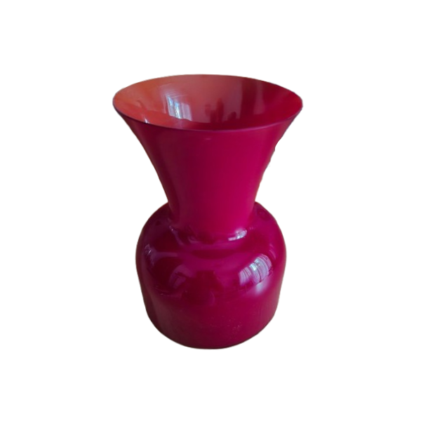 Murano Glasvase rot/orange mundgeblasen von Anna Gili, Salviati von Salviati