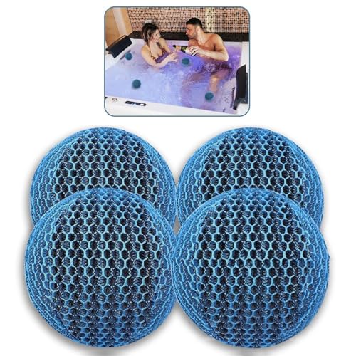 4 Stück Whirlpools Scum Absorber | Schwimmende Abschäumbälle für Heißwasserbecken | Wiederverwendbarer Schaum Beseitigende Bälle | Hot Tub Ölabsorbierender, Pool Zubehör Reinigung von Salyeeluly