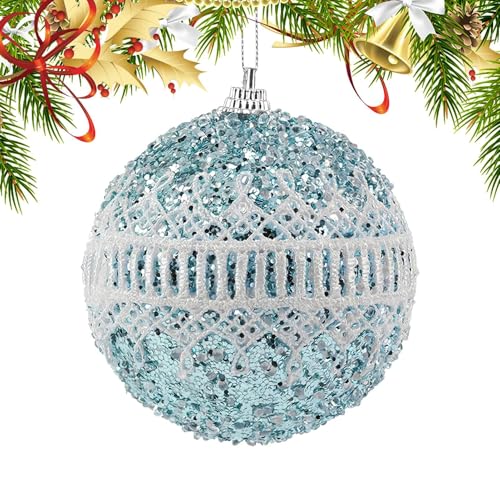 Christbaumkugel Dekoration | 8 Zentimeter Hängbare Glitzer Baumkugeln | Weihnachtsschmuck Deko | für Wohnung, Zuhause, Schulen, Studentenwohnheim, Büro, Feier, Fotografie von Salyeeluly