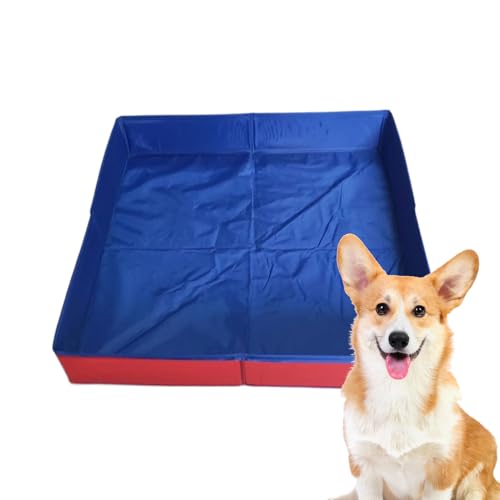 Faltbarer Hundepool | Hunde Pool Hundebadewanne | Planschbecken für Haustiere | Nicht Unflatbare PVC Hunde Pool | Tragbares Hunde Planschbecken für Kleine Hunde (50x50cm) von Salyeeluly