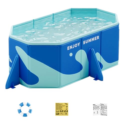 Faltbarer Pool Erwachsene | Rechteckiger Familienpool Im Freien | Nicht unflatierbarer Schwimmbad für Kinder und Erwachsene, Nonrutsche, für Familienpool, Sommerwasserparty von Salyeeluly