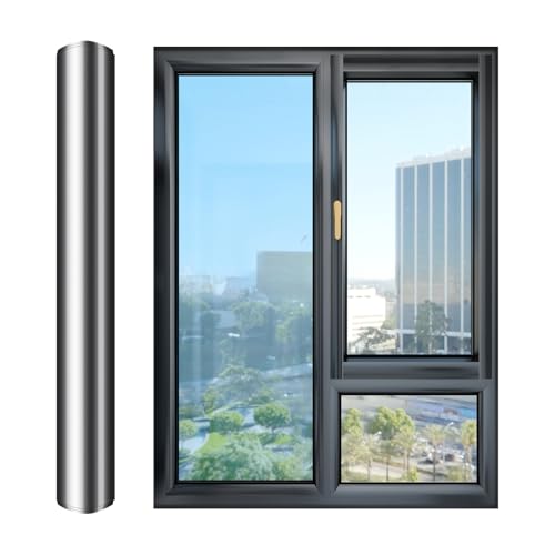 Fensterfolie Blickdicht | Spiegelfolie Fensters Blickdicht | Folie Fensters Sichtschutz kälteschutz Fensters | Selbstklebend Abdunklungsfolie Fensters für Wohnzimmer und Büro, 40x100cm von Salyeeluly