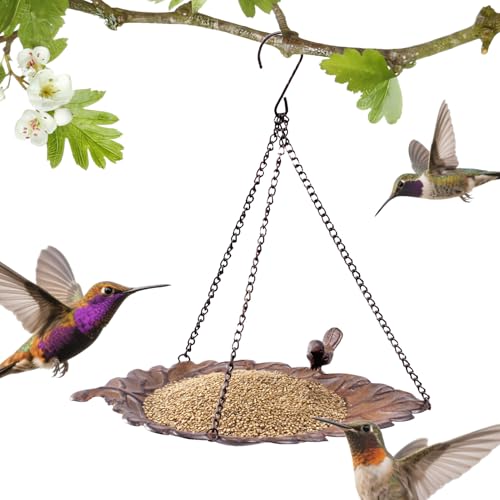 Flacher Vogelfutterplatz - Garten Vogelbad Tablett,Wasserschale Mit Aufhängung Für Garten Baum Rasen Terrasse von Salyeeluly
