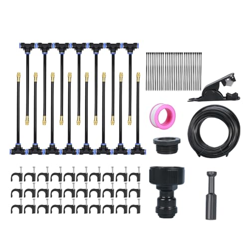 Gartenbewässerungssystem - Nebelsprüher Geräte | 360 Grad Automatisch Einstellbare Sprinkler Set Für Terrasse Baum Pflanzen Innenbereich Blumenbeete Außenbereich von Salyeeluly