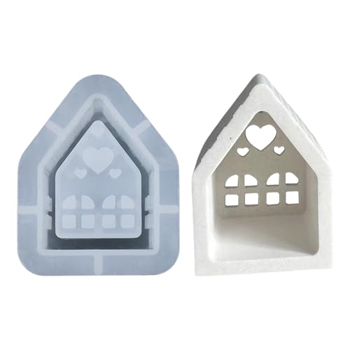 Hausform, Silikon-Hausform - Haus-Kerzenhalter-Herstellungsform - Gips-Ornamentformen, Kunstharzguss, Beton, Tonform, Kerzenhalterform von Salyeeluly