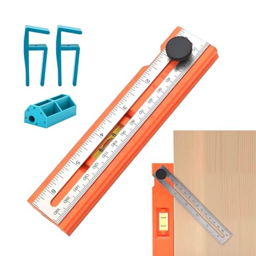 Holzwerkstatt Messwerkzeuge | Verstellbarer Schiebezollstock - Tragbare Präzisions-Führungsschiene Mit Winkelskala Messwerkzeug 15 Bis 90 Grad Für Zimmermannsarbeit Zuschneiden Bauen Bohren Holzwerkstatt Messwerkzeuge | Verstellbarer Schiebezollstock - Tragbare Präzisions-Führungsschiene Mit Winkelskala Messwerkzeug 15 Bis 90 Grad Für Zimmermannsarbeit Zuschneiden Bauen Bohren von Salyeeluly