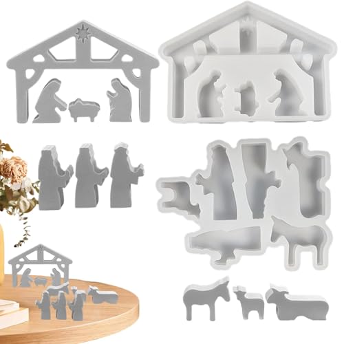 Krippe Silikon Gießform | Rayhers Minis Krippe | Silikonformen Gießformen Krippe Set Giessformen zum Gießen | Gießform Krippenfigur Gießformen Silikon für DIYs Kerze, Handwerk, Heimdekoration Krippe Silikon Gießform | Rayhers Minis Krippe | Silikonformen Gießformen Krippe Set Giessformen zum Gießen | Gießform Krippenfigur Gießformen Silikon für DIYs Kerze, Handwerk, Heimdekoration von Salyeeluly