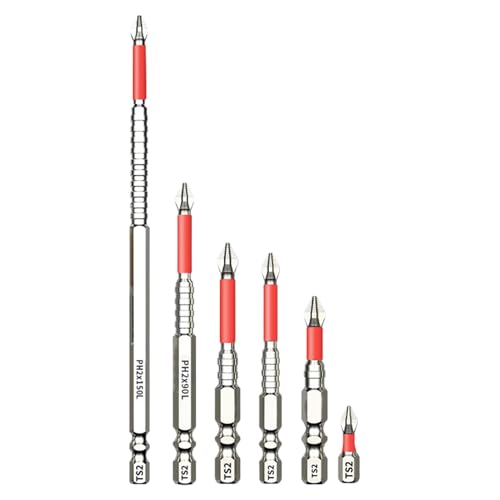 Magnetische Bohrbits,6er-Satz für Bohrmaschinen - Schlaggeschützte rutschfeste Bohrer für Bauwesen Kfz Sanitär Elektro Metallverarbeitung Möbel Magnetische Bohrbits,6er-Satz für Bohrmaschinen - Schlaggeschützte rutschfeste Bohrer für Bauwesen Kfz Sanitär Elektro Metallverarbeitung Möbel von Salyeeluly