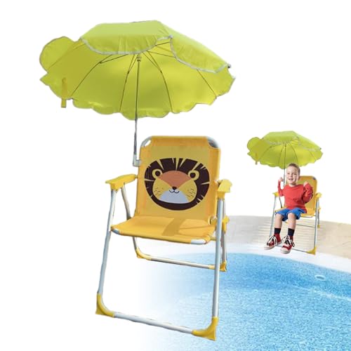 Salyeeluly Kinder Beach Stuhl mit Regenschirm | Kinder Parasol Stuhl | Faltbarer Kleinkinds Campingstuhl | Wasserdichtes -Sun -Lounger Sitz | Tragbares Deckbaum für Strandpool -Reisepool -Picknick von Salyeeluly
