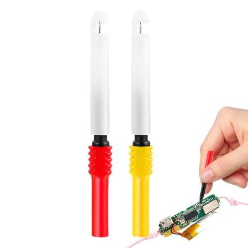 Salyeeluly Multimeter-Prüfspitzen, Prüfspitzennadeln | 4mm Drahtstechnadel,Zerstörungsfreie, rostfreie, hochtemperaturbeständige Mehrzweck-Multimeter-Prüfspitzen für Spannung und Strom von Salyeeluly