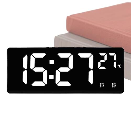 Salyeeluly Wecker Für Schlafzimmer | Schlummerfunktion Schreibtisch Digitaluhr - Schlafhilfe Temperaturanzeige Nachtisch Zubehör Für Schlafzimmer Kinder Erwachsene Tiefschläfer von Salyeeluly
